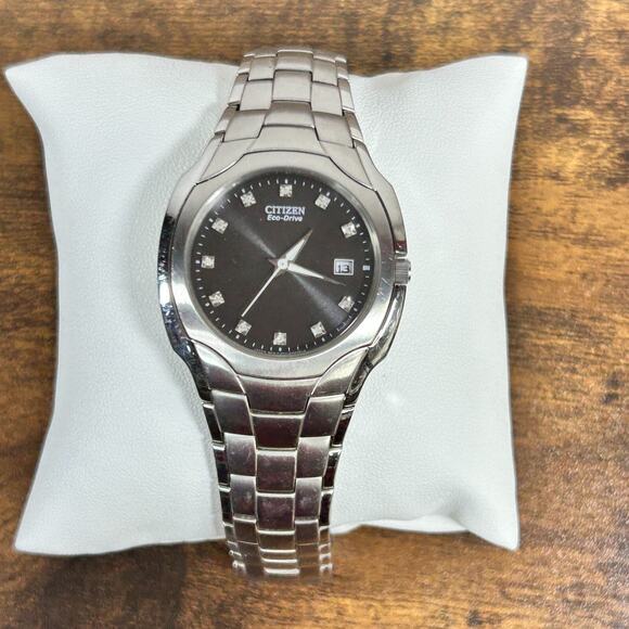 Citizen Eco-Drive Diamond Dial Watch Stainless Gray BM6010-55G - Picture 2 of 15